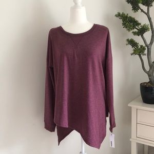 Sonoma Plum Asymmetrical Hemline Blouse